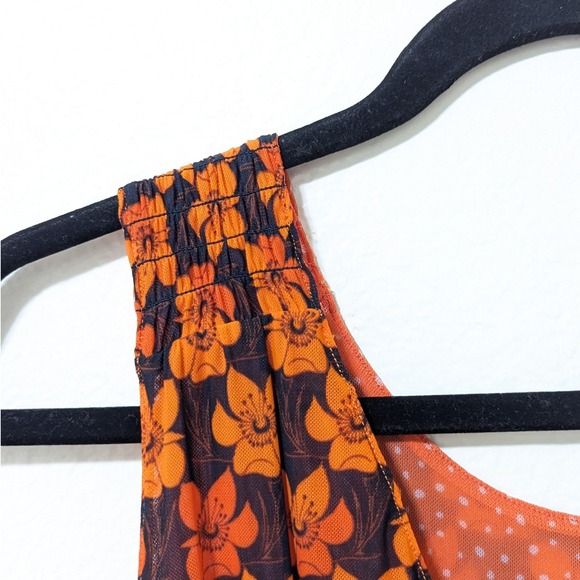 Cabi Flip Reversible Sleeveless Midi Dress Tiger Lily Orange Navy Blue 6370 XL - Picture 6 of 9